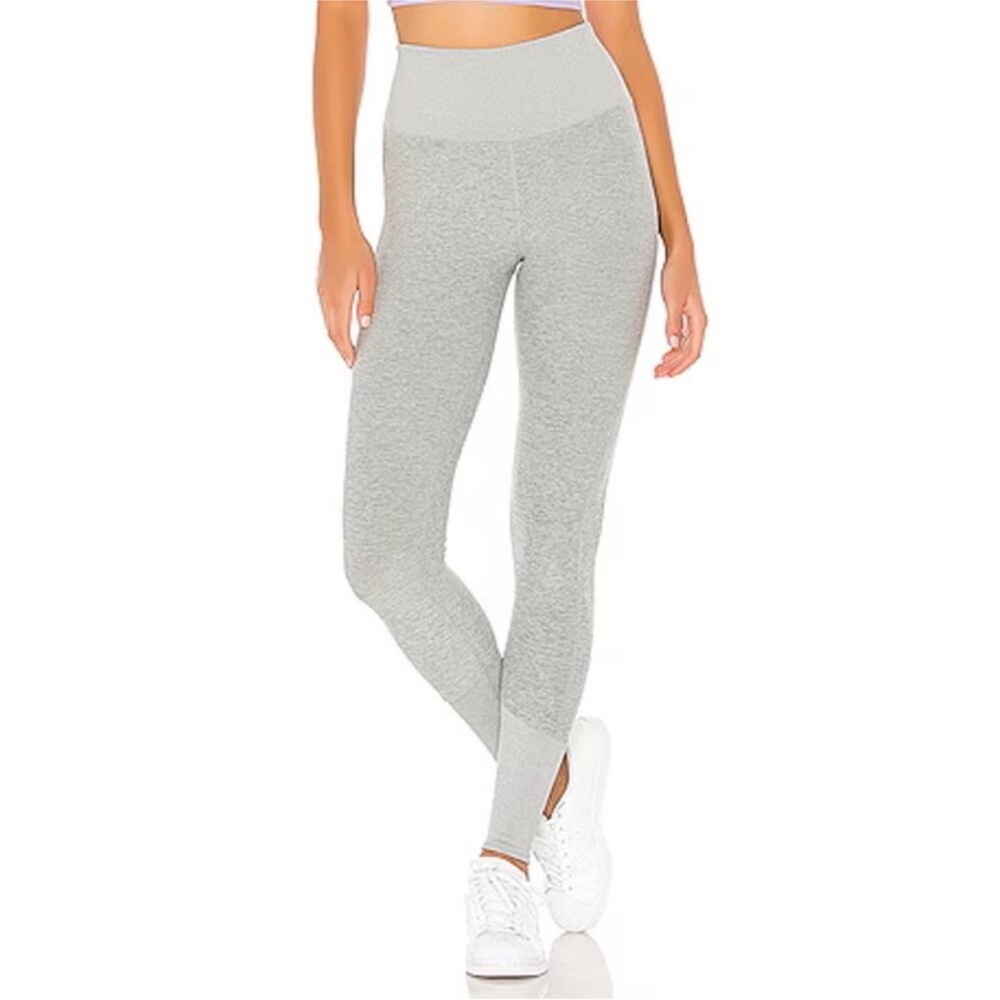 ALO Yoga Alosoft Leggings Lounge Ribbed High Waist Heather Gray